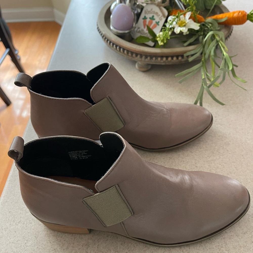 Charleston shoe co, Middleton gray booties. Size 40, barely worn, 1.5 inch heel